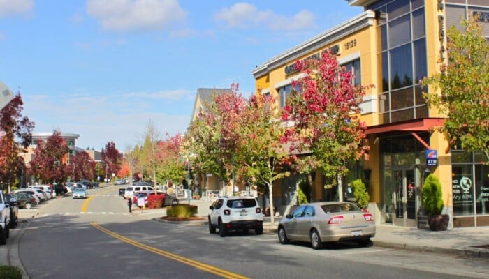 Mill Creek Town Center - Main Street and 153rd Street trailhead by SounderBruce